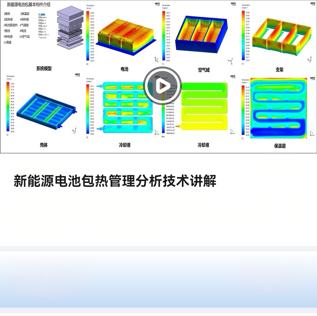 新能源电池包热管理分析技术讲解培训教程热分析有限元培训 商务/设计服务 汽车及配件设计 原图主图