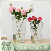 亚克力透明醒花桶花店专用养花桶家用鲜花大号法式 塑料装 深水花瓶
