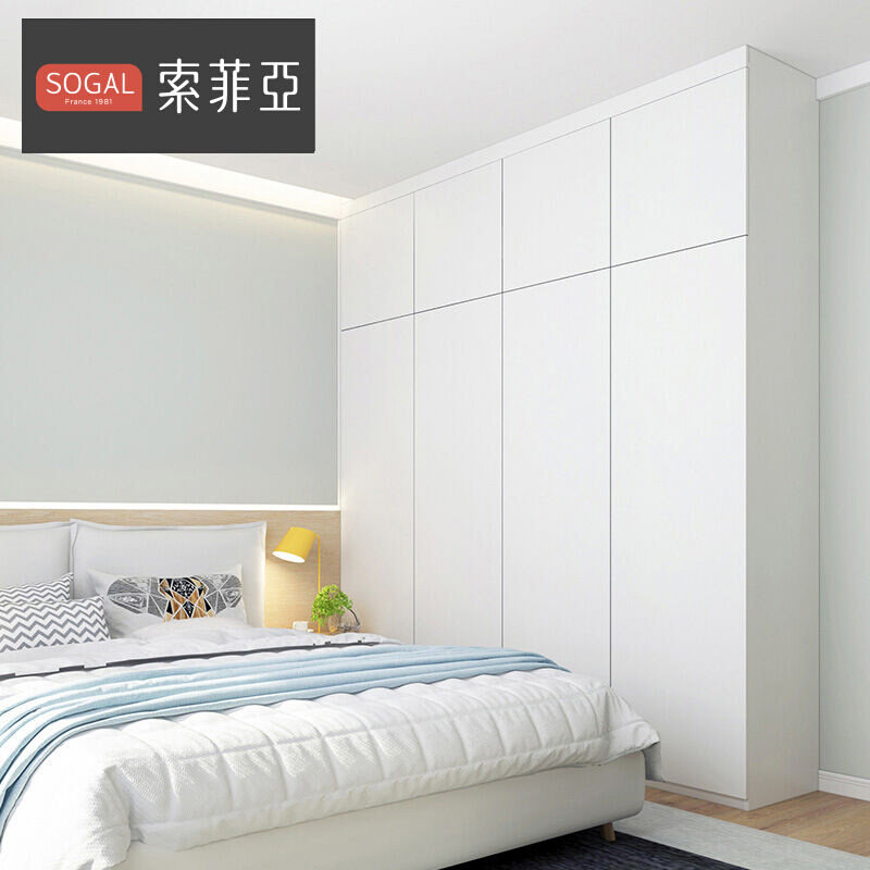 索菲亚卧室整体衣柜简约衣帽间升级白色三门四门大衣柜收纳衣橱多