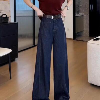 牛仔裤女锥形弯刀裤秋季2025年新款宽松秋装阔腿高腰哈伦香蕉裤薄