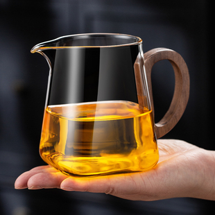 耐热温高硼硅加厚玻璃公道杯木把柄小青柑泡茶壶茶漏过滤高档茶具