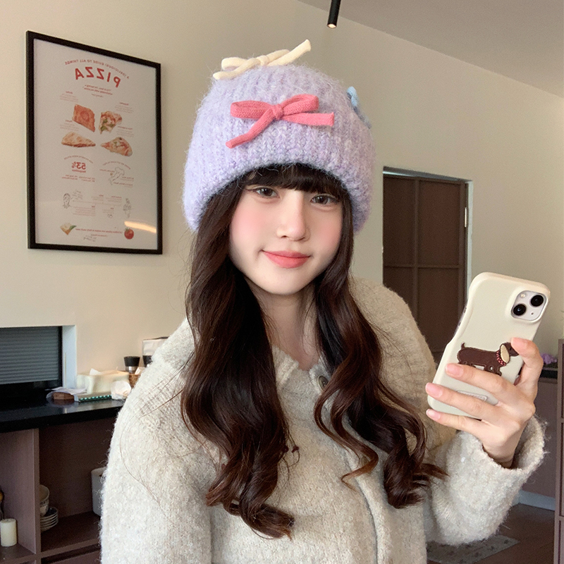 小众针织毛线帽出游逛街大头显小