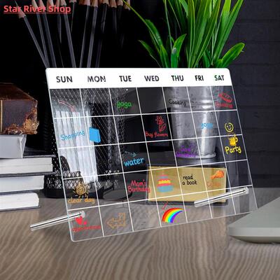 Acrylic Weekly Planner Desktop Note Board Dry Erase Whiteboa