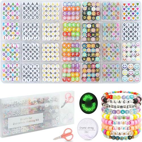 4 x 7 mm Letter Beads Friendship Bracelet Kit For Girls Gift