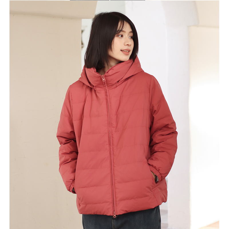 无色无味休闲短款半高领羽绒服