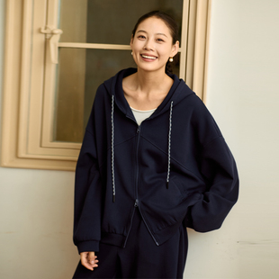 无色无味25连帽卫衣女空气棉上衣运动休闲风外衣宽松开衫 通勤外套