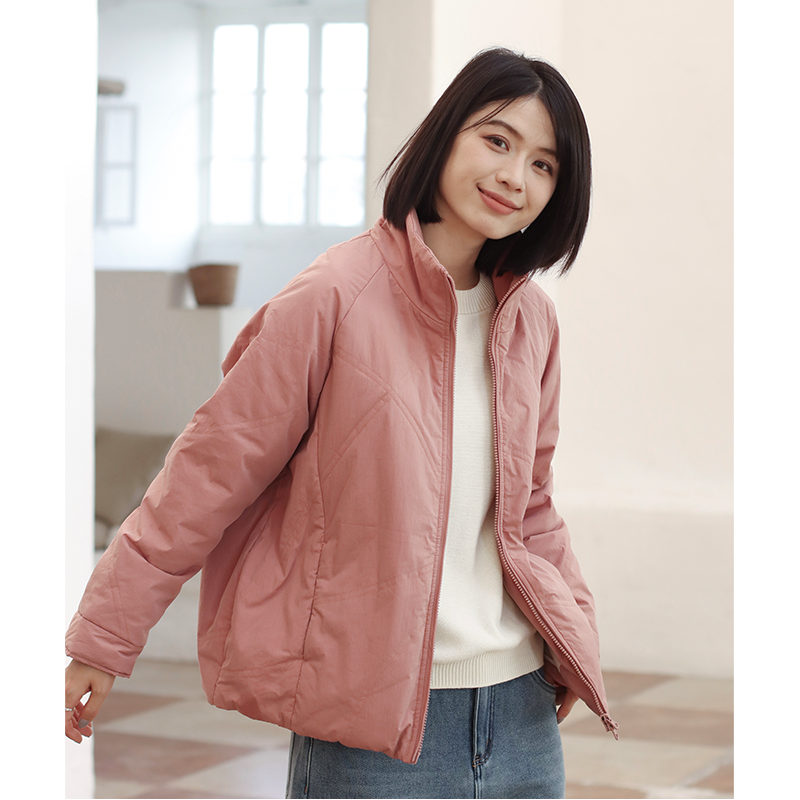 無色無味高級感寬松休閑立領棉服