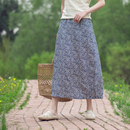 无色无味经典 裙子 女士纯亚麻a字半身裙夏季 休闲温柔清新宽松时尚