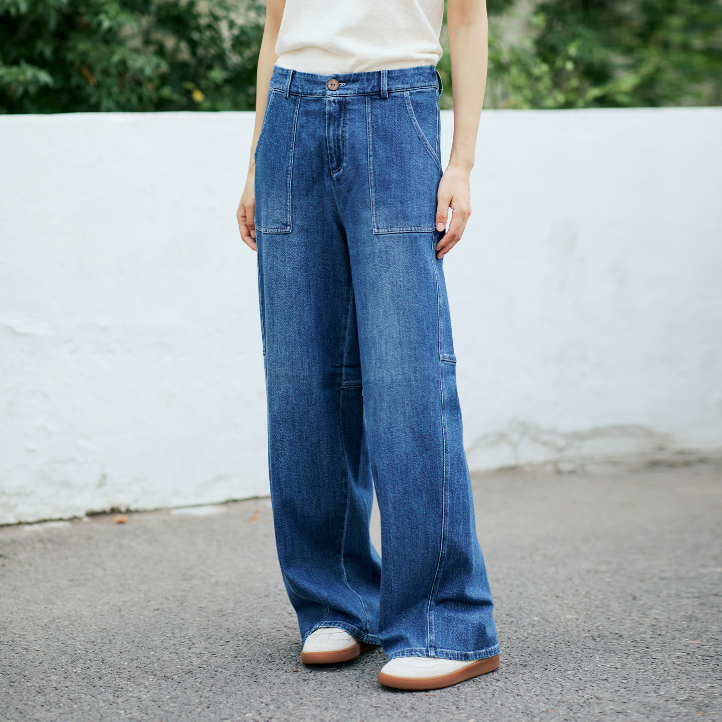 无色无味女士牛仔裤2025新款秋季棉感阔腿简约通勤宽松直筒休闲裤,女装/女士精品,牛仔裤,淘宝优惠券,粉丝福利购,淘宝优惠卷