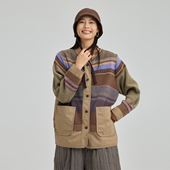 棉服女款 无色无味暗调绮梦2025新款 复古撞色短款 棉袄夹棉遮肚外套