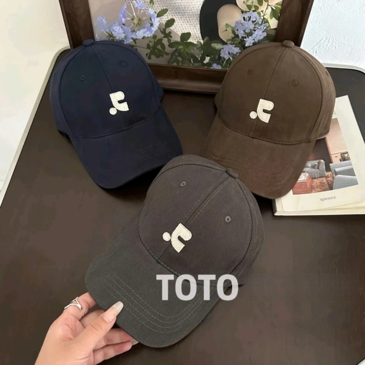 小花好物坊 大头可戴 半硬顶磨毛棒球帽加大版遮阳显脸小加宽帽檐