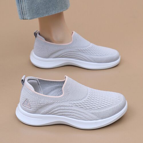 踏月族2026男女同款舒适百搭健步鞋透气防滑休闲鞋女一脚蹬布鞋女