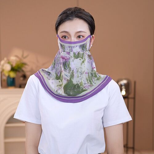 丝语绸庄夏季防晒新款护颈面罩小坎肩民族风遮阳面纱口罩薄女夏天