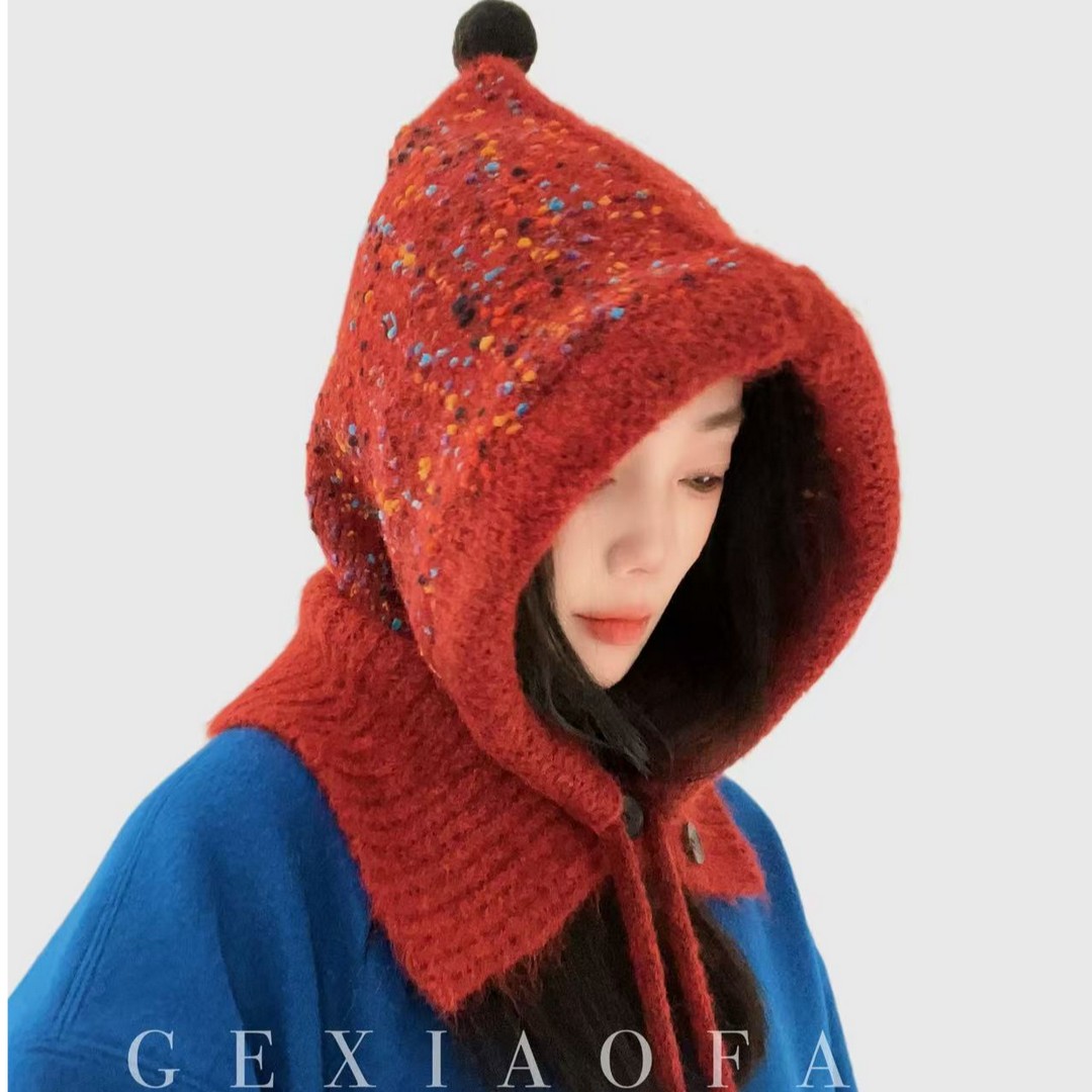 格小梵正品冬季巴拉克拉法帽子女款大头围针织显脸小时尚百搭保暖