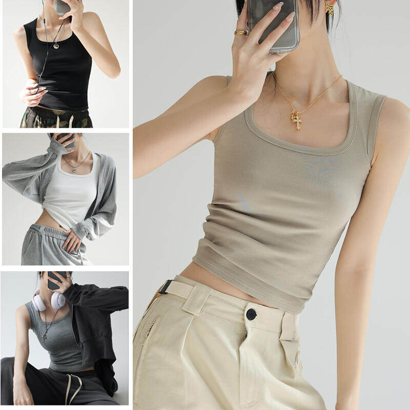 恋雨服饰女装吊带背心内搭打底2025新款网红爆款女士棉质微胖上衣