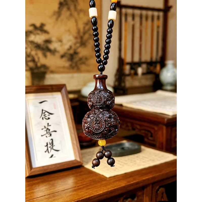 理想文玩阁精品龙葫芦镂空精雕可盘玩可车挂可挂家里小叶紫檀葫芦
