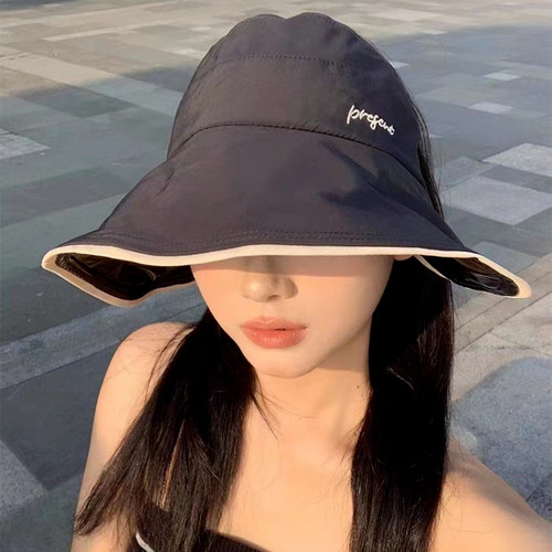 九九的帽子夏天黑胶空顶帽遮阳