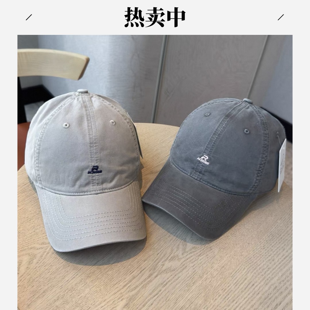 韩代款26年新款R字母刺绣棒球帽子女宽檐显脸小百搭四季款54-62