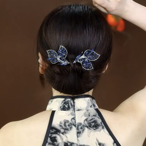 木子李饰品复古马蹄莲飞叶盘发神器优雅女后脑勺丸子头扭扭夹发夹