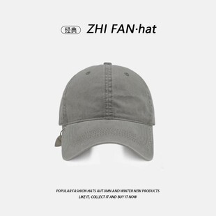 曼诗妮罗兰26爱心吊坠水洗棒球帽加长帽檐韩版 帽子男女软顶鸭舌帽