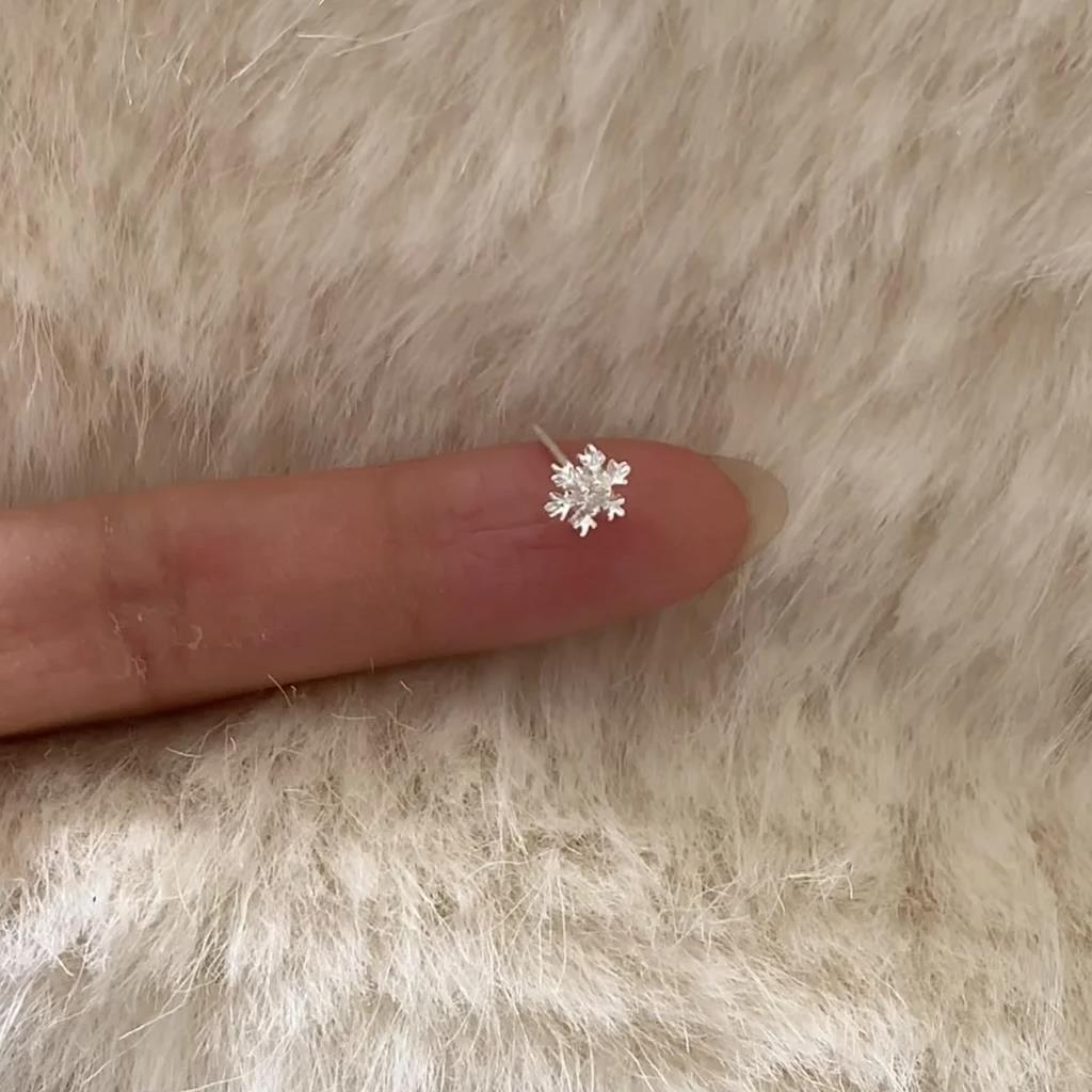 雪花耳钉女轻奢小众设计