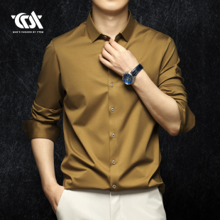 男士 冰丝打底衫 高端长袖 新款 T恤桑蚕丝丝光棉衬衣2025男装 春夏季