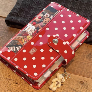 复古波点红色A6活页手帐本ins高颜值可爱学生便携旅行计划日记本