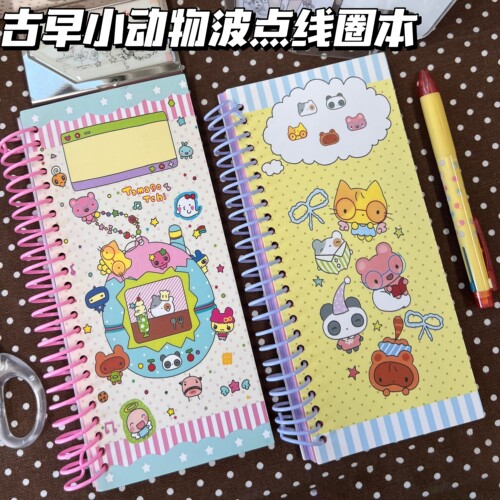 古早小动物波点A6线圈本高颜值卡通学生便携彩页随身笔记事本子