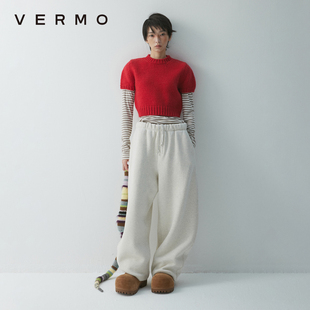 型短袖 可爱小版 圆领毛衣 纯羊毛冰岛毛粗针肌理感 VERMO