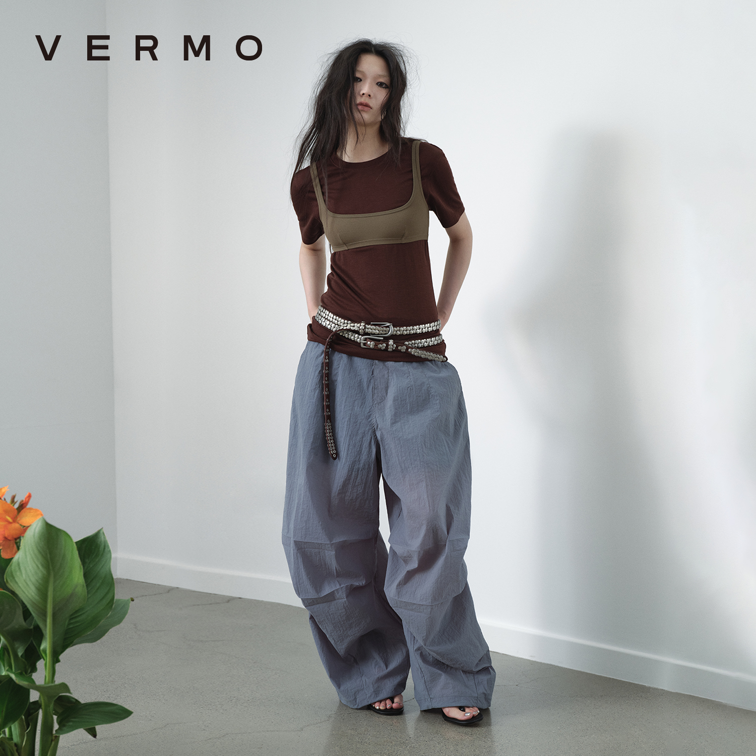 VERMO轻透弯膝运动裤