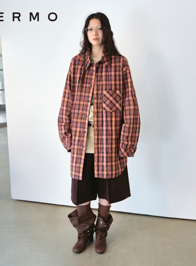 VERMO 轻便保暖 复古治愈色彩 羊毛棉葫芦形绗缝夹棉衬衫外套