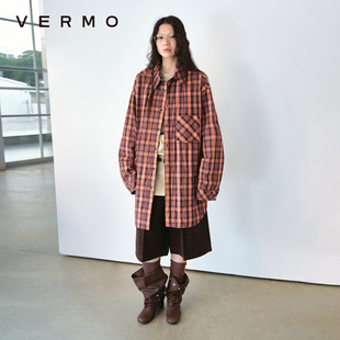 羊毛棉葫芦形绗缝夹棉衬衫 复古治愈色彩 外套 轻便保暖 VERMO