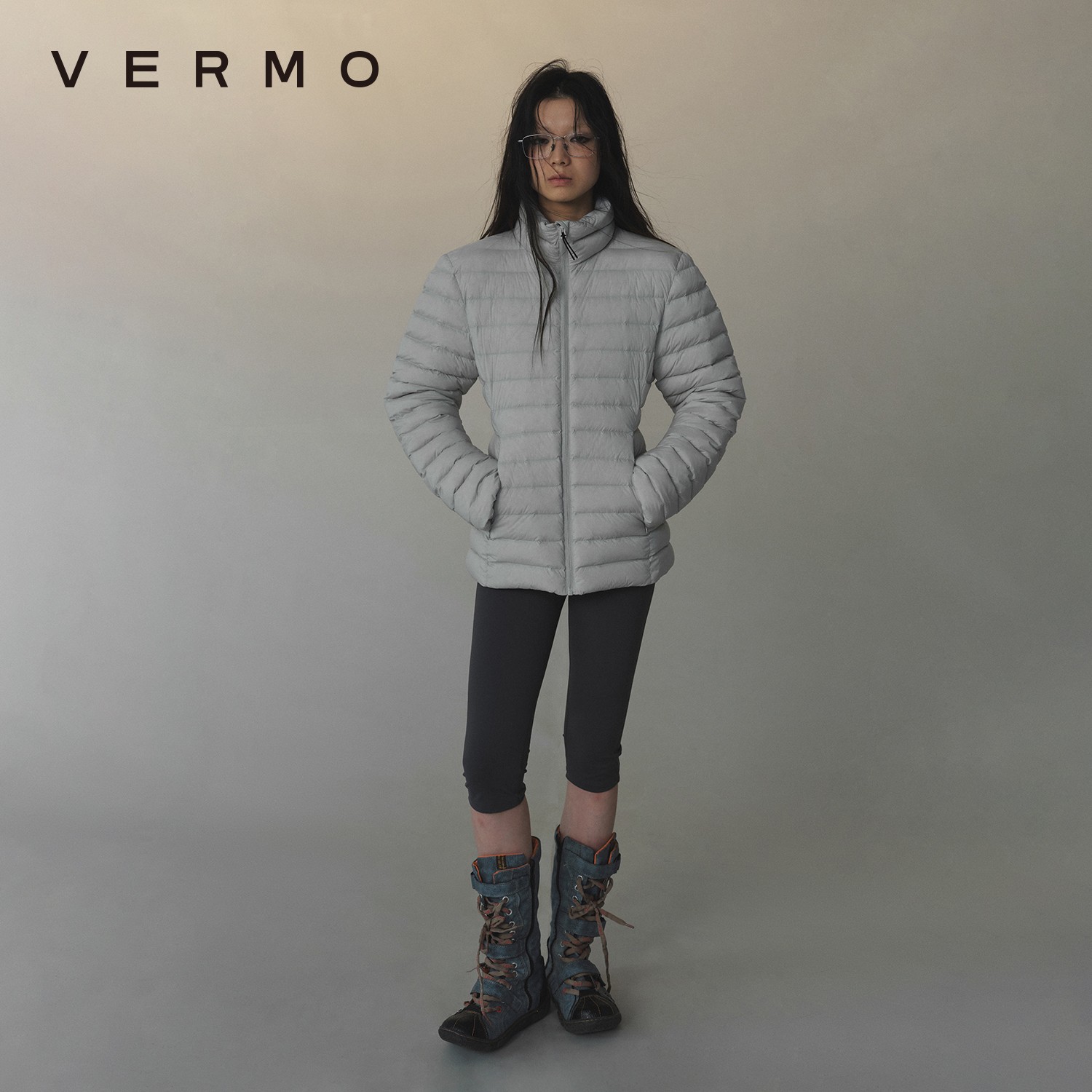 VERMO轻薄沙漏翘尾排骨羽绒夹克