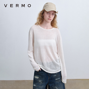 夏日罩衫 高品质纯亚麻轻盈透气针织长袖 高级基本款 VERMO