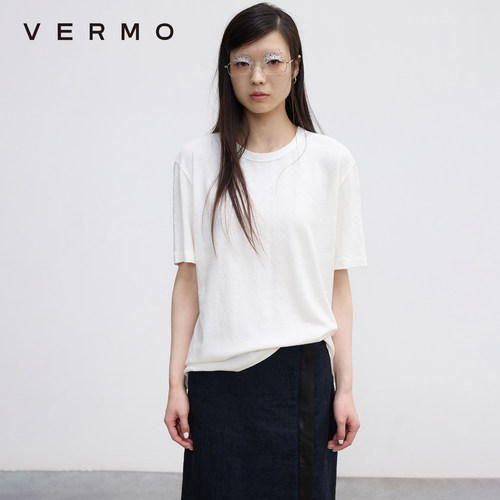 VERMO亚麻棉水洗经典短袖T恤