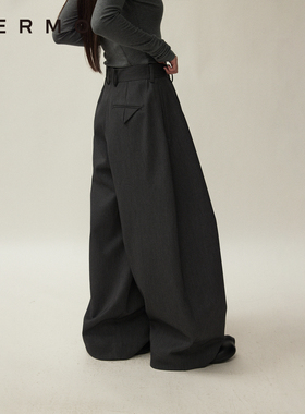 VERMO 秋冬季的廓形态度 挺括羊毛混纺 立体裁剪杨桃廓形西装裤