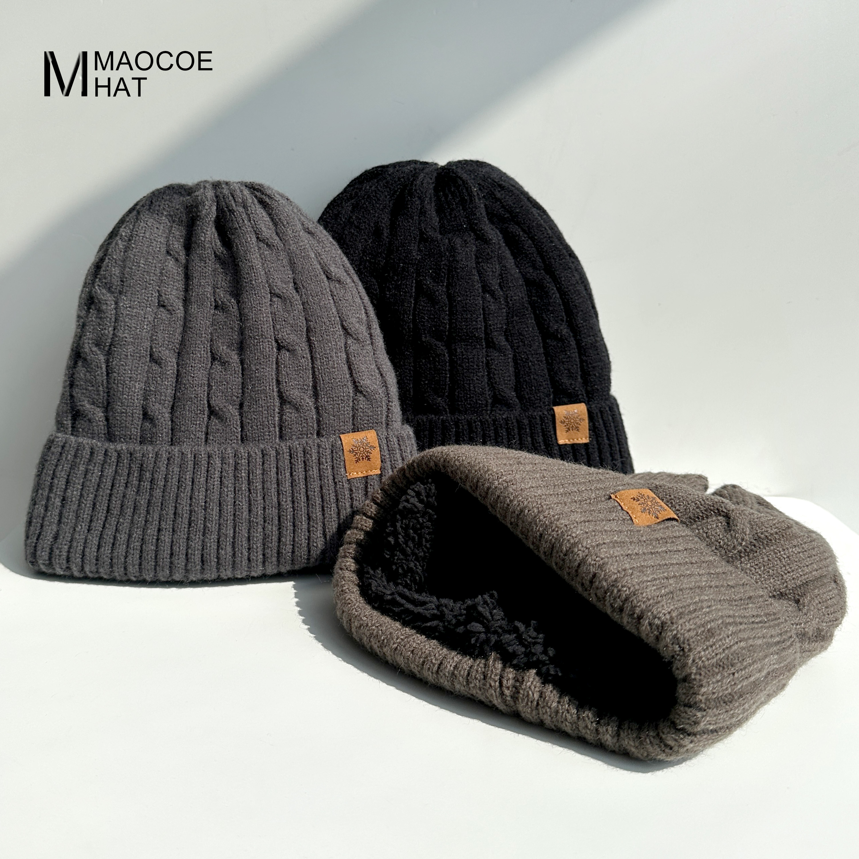 冬季加绒保暖帽子男款针织帽