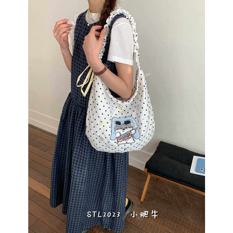 超火韩版可爱卡通单肩包包女春季新款少女帆布包大容量校园斜挎包