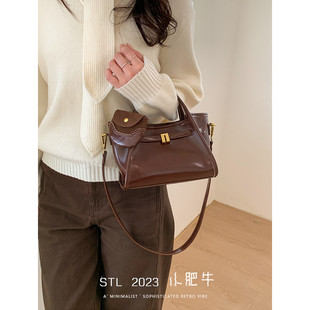 法式复古手提水桶包包女2025新款轻奢中古凯丽包小众高级感斜挎包