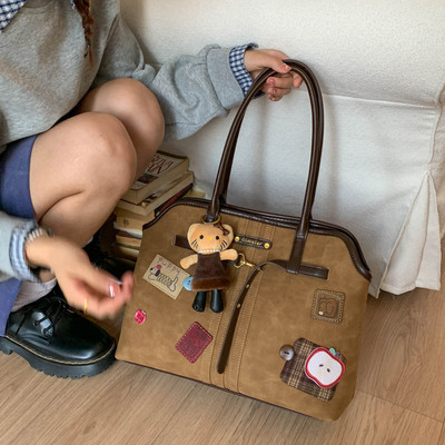 卡通贴纸手提包上课通勤包