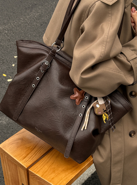 美式复古大容量托特包包女2025新款时尚单肩手提包百搭休闲通勤包