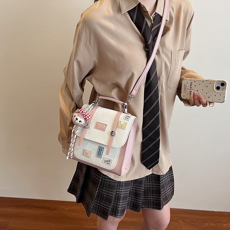 韩国小众可爱双肩包包女2025新款潮时尚学院风小背包多功能斜挎包