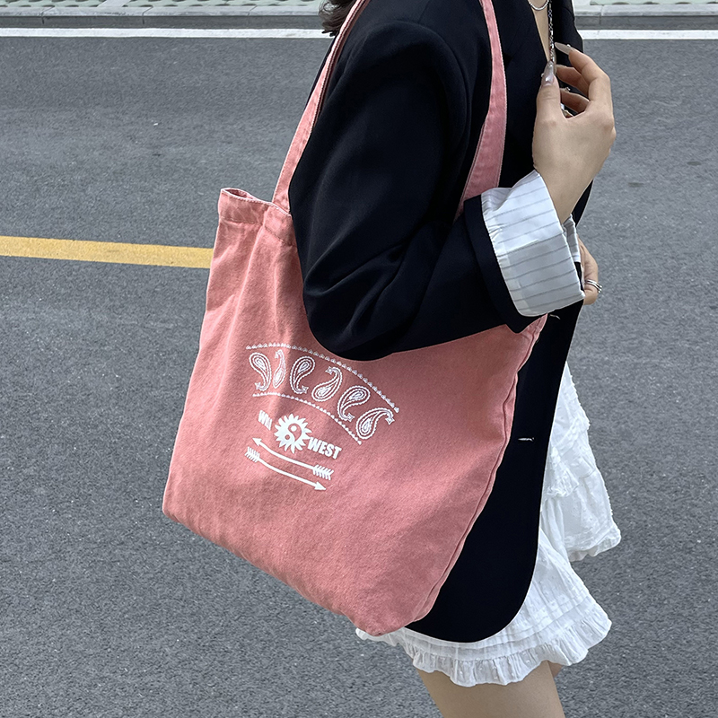 日系ins百搭帆布包包女2025