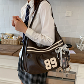百搭ins学院风字母托特包包女大容量时尚 洋气逛街百搭单肩斜挎包