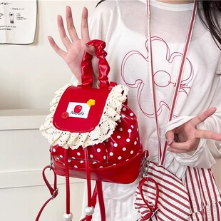 韩系ins风蕾丝迷你双肩包包2026新款设计小众洋气时尚可爱小背包