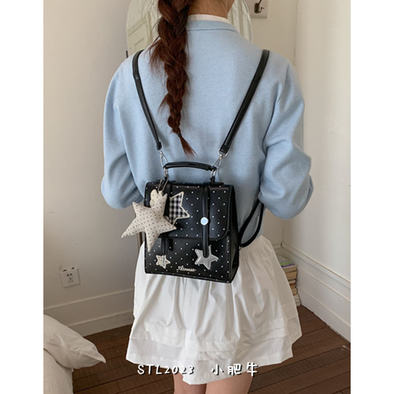 甜美学院风翻盖双肩包包女2026新款韩版迷你小巧书包百搭通勤背包