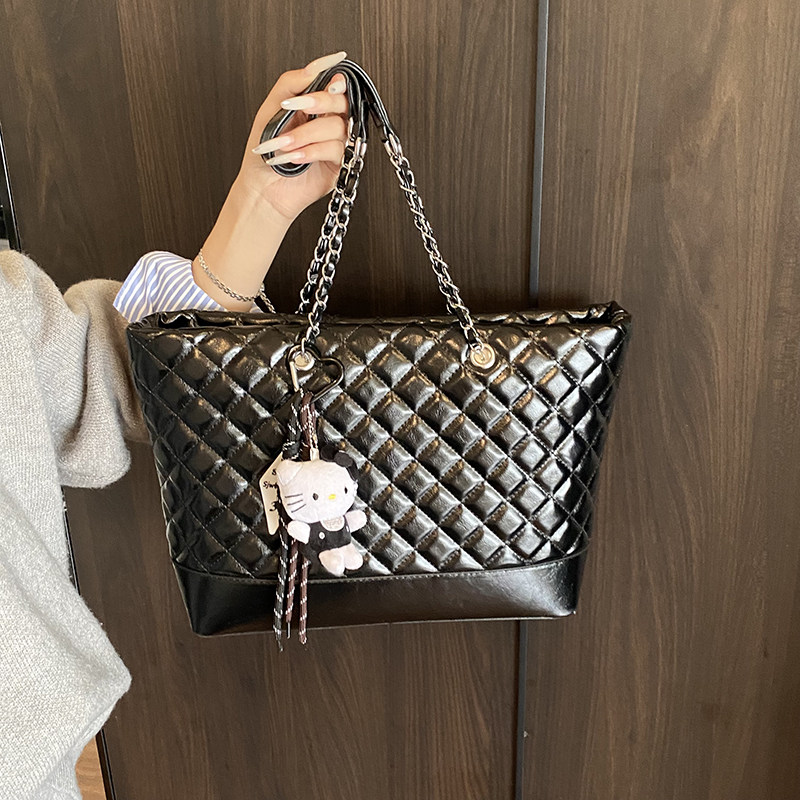 高级感小众ins小香风菱格托特包包女大容量复古链条单肩手提包潮,箱包皮具/热销女包/男包,通用款女包,淘宝优惠券,粉丝福利购,淘宝优惠卷