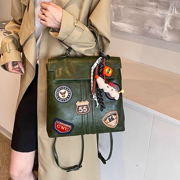 美式涂鸦手提双肩包女包包2025新款时尚复古背包高级感大容量书包,箱包皮具/热销女包/男包,通用款女包,淘宝优惠券,粉丝福利购,淘宝优惠卷