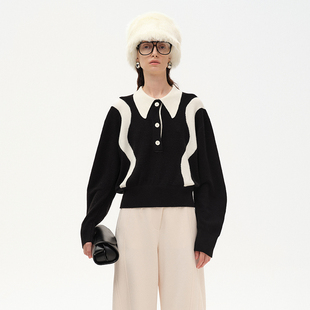 饰针织衫 隐秘黑撞色曲线装 冬季 N·MORE设计师品牌