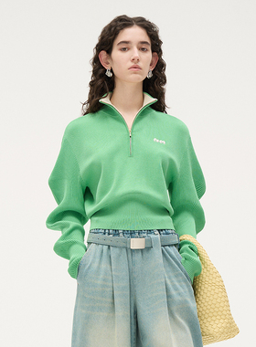 N·MORE设计师品牌 【黄绮珊同款】秋冬长袖纯色高领套头针织衫